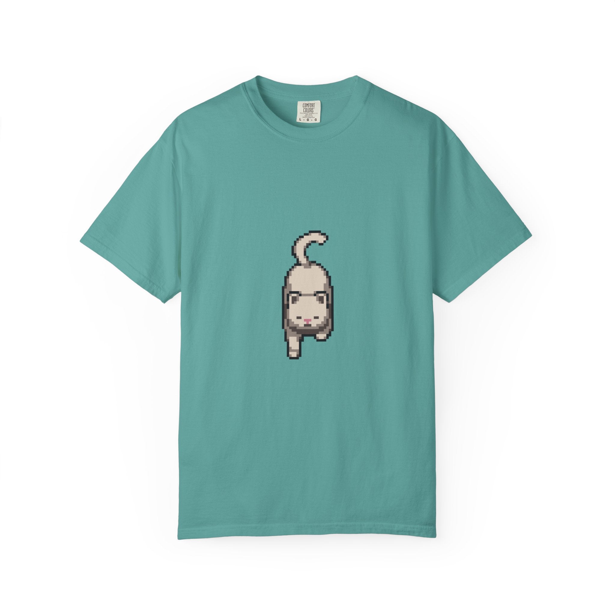 Pixel Cat Sprite Tee – Cozy Forward Down Familiar Edition